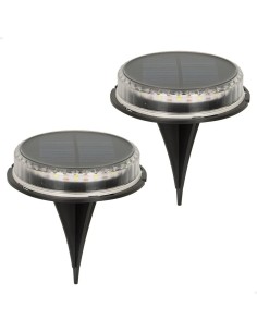 Set de bornes de jardin solaires Aktive 2 Pièces Plastique 12 x 13,5 x 12 cm (6 Unités) 2