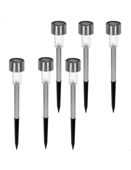 Set de bornes de jardin solaires Aktive 6 Pièces Plastique 5,5 x 36 x 5,5 cm (6 Unités)