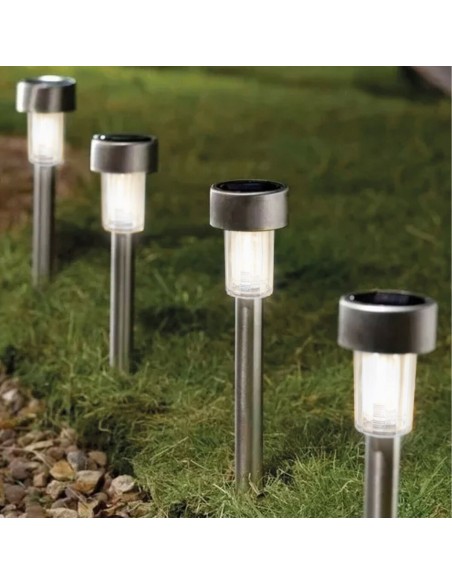 Set de bornes de jardin solaires Aktive 6 Pièces Plastique 5,5 x 36 x 5,5 cm (6 Unités)