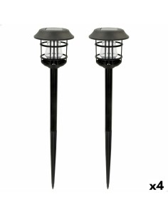 Set de bornes de jardin solaires Aktive 2 Pièces Acier inoxydable Plastique 13 x 55 x 13 cm (4 Unités)