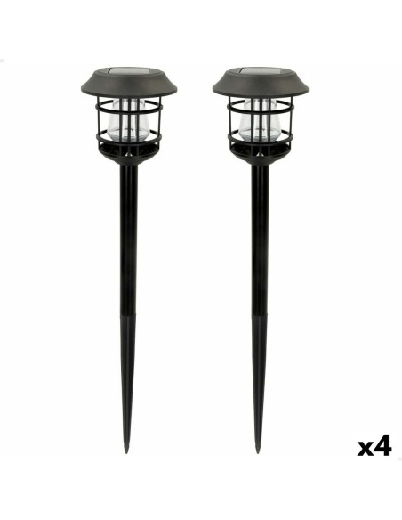 Set de bornes de jardin solaires Aktive 2 Pièces Acier inoxydable Plastique 13 x 55 x 13 cm (4 Unités)