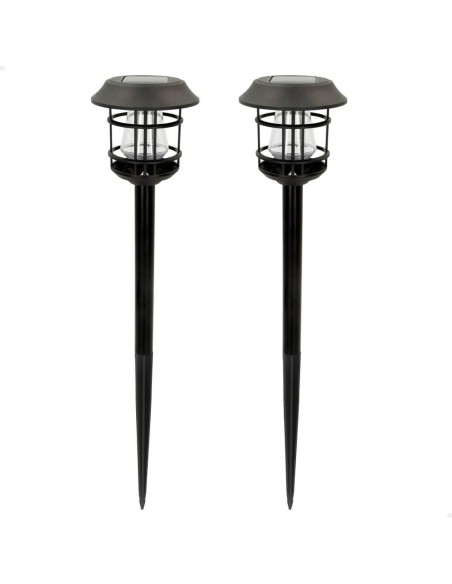 Set de bornes de jardin solaires Aktive 2 Pièces Acier inoxydable Plastique 13 x 55 x 13 cm (4 Unités)