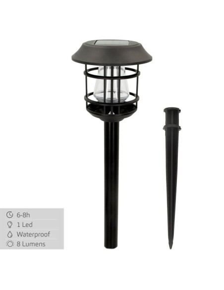 Set de bornes de jardin solaires Aktive 2 Pièces Acier inoxydable Plastique 13 x 55 x 13 cm (4 Unités)