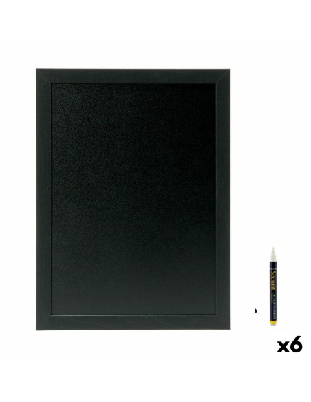 Ardoise Securit Woody Teck Mural Noir 80 x 60 cm