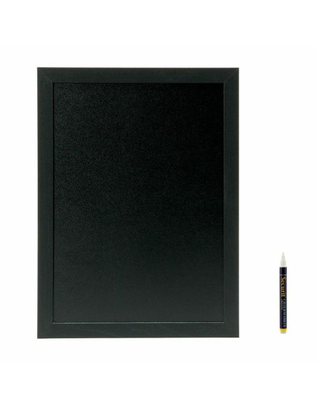 Ardoise Securit Woody Teck Mural Noir 40 x 30 cm