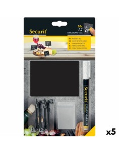 Ardoise Securit Avec support Lot 7,4 × 10,5 cm 20 Unités Noir