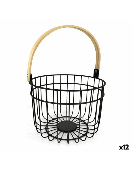 Panier décoratif Quttin Rustic Ronde 4 mm 28 x 26,5 x 22 cm (12 Unités)