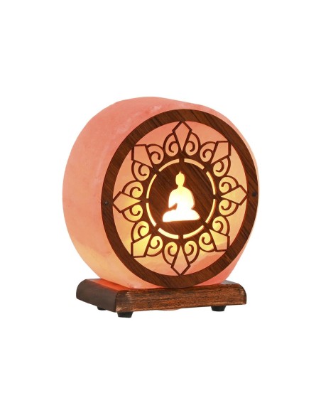 Lampe de bureau Home ESPRIT Marron Rose Sel Bois de manguier 15 W 220 V 16 x 7 x 18 cm