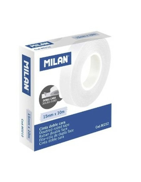 Ruban adhésif double face Milan 15 mm 10 m Transparent (10 Unités)