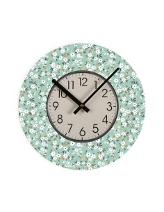 Horloge Murale Versa Fleurs Bois 4 x 30 x 30 cm