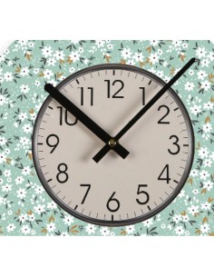 Horloge Murale Versa Fleurs Bois 4 x 30 x 30 cm 2