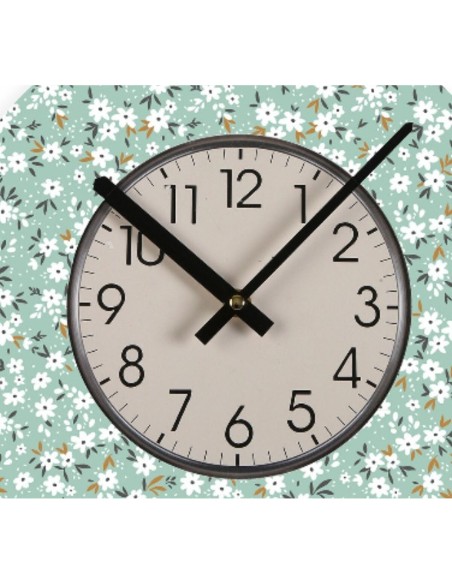 Horloge Murale Versa Fleurs Bois 4 x 30 x 30 cm