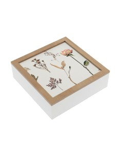 Boîte Décorative Versa Bois MDF Fleurs