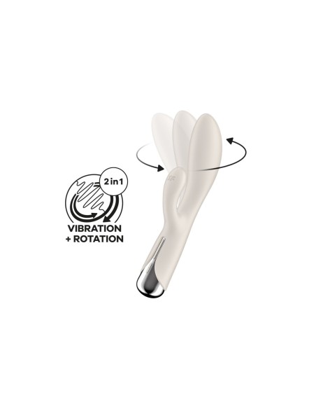 Vibration de Stimulation Double Satisfyer Spinning Rabbit 1 Blanc