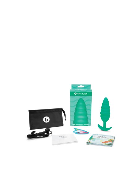 Plug Vibrant Anal B-Vibe Twist Texture Vert