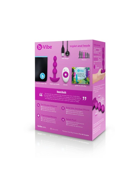 Triplette Anale à Perles Fushia B-Vibe 92740 Rose