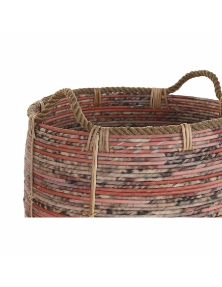 Set de basket DKD Home Decor Pêche Naturel Boho 52 x 52 x 58 cm