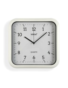 Horloge Murale Versa Blanc Plastique Quartz 3,5 x 28,5 x 29,5 cm