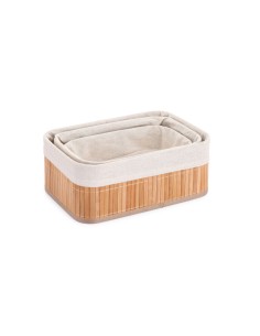 Lot de paniers Confortime Naturel Bambou (3 Pièces) (6 Unités) 2