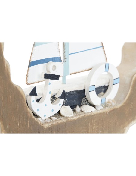 Figurine Décorative Home ESPRIT Bleu Blanc Rouge Naturel 20 x 2,5 x 20 cm (2 Unités)