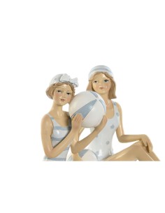 Figurine Décorative Home ESPRIT Blanc Bleu ciel méditerranéen 8 x 8 x 12,5 cm (2 Unités) 2