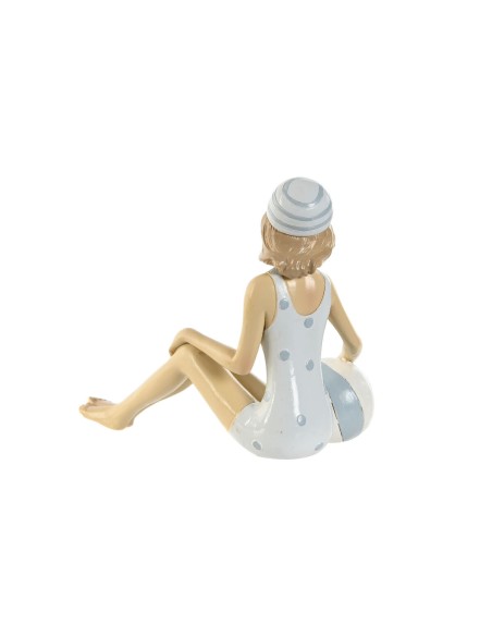 Figurine Décorative Home ESPRIT Blanc Bleu ciel méditerranéen 8 x 8 x 12,5 cm (2 Unités)