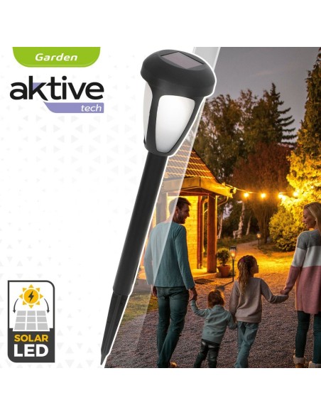 Set de bornes de jardin solaires Aktive 12 Pièces Plastique 7 x 37 x 7 cm (24 Unités)