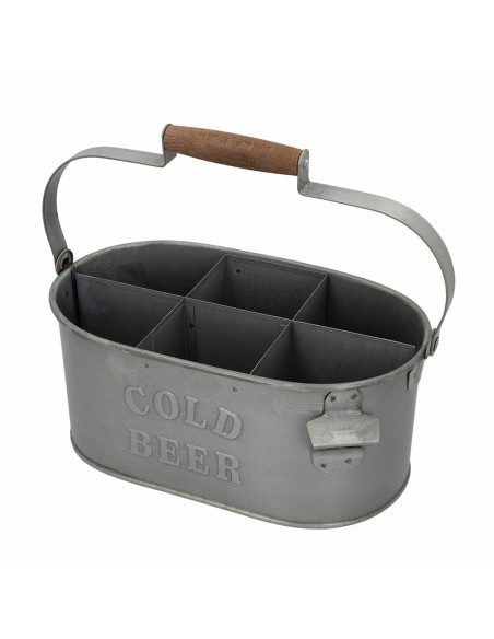 Panier décoratif Aktive acier galvanisé 35,5 x 16 x 19,5 cm Range Bouteilles (6 Unités)