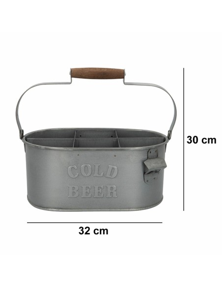 Panier décoratif Aktive acier galvanisé 35,5 x 16 x 19,5 cm Range Bouteilles (6 Unités)