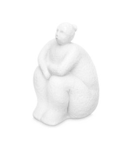 Figurine Décorative Blanc Dolomite 18 x 30 x 19 cm (4 Unités) Femme Assis 2
