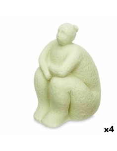 Figurine Décorative Vert Dolomite 18 x 30 x 19 cm (4 Unités) Femme Assis