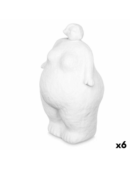 Figurine Décorative Blanc Dolomite 14 x 25 x 11 cm (6 Unités) Femme À pied