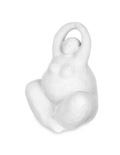 Figurine Décorative Blanc Dolomite 14 x 18 x 11 cm (6 Unités) Femme Yoga 2