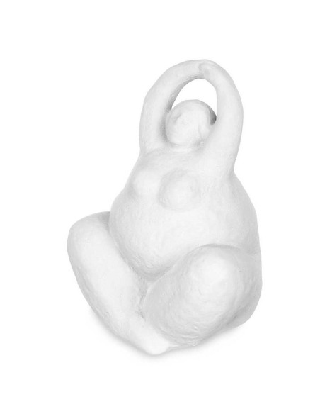 Figurine Décorative Blanc Dolomite 14 x 18 x 11 cm (6 Unités) Femme Yoga