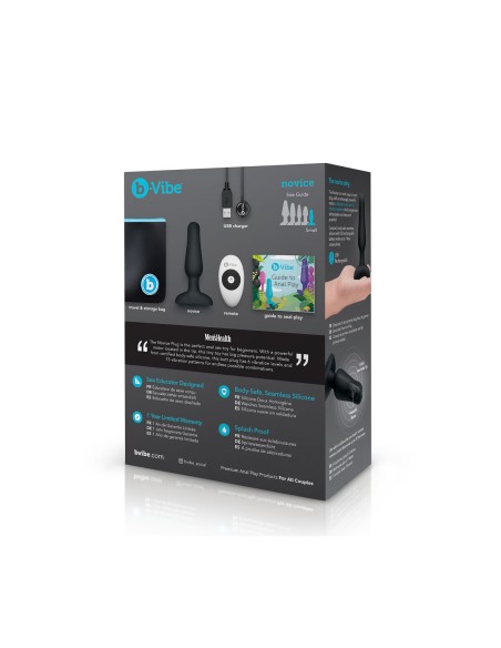 Plug anal avec télécommande B-Vibe NOVICE Noir