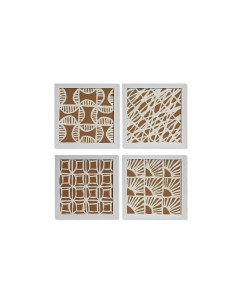 Jeu de 4 tableaux Home ESPRIT Moderne 22 x 2 x 22 cm (4 Pièces)