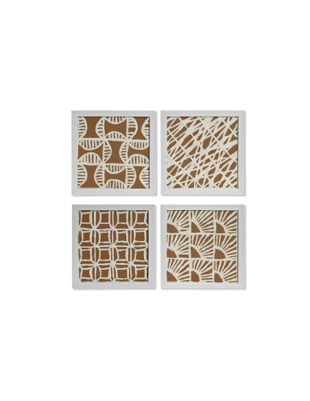 Jeu de 4 tableaux Home ESPRIT Moderne 22 x 2 x 22 cm (4 Pièces)