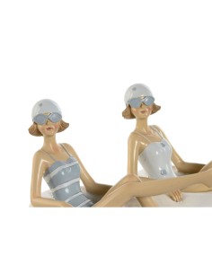 Figurine Décorative Home ESPRIT Blanc Bleu ciel méditerranéen 17,5 x 10 x 10,5 cm (2 Unités) 2