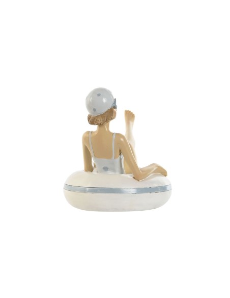 Figurine Décorative Home ESPRIT Blanc Bleu ciel méditerranéen 17,5 x 10 x 10,5 cm (2 Unités)
