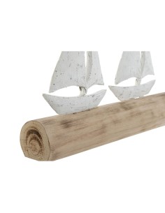 Figurine Décorative Home ESPRIT Blanc Naturel Voiliers méditerranéen 62 x 8,5 x 25,5 cm 2