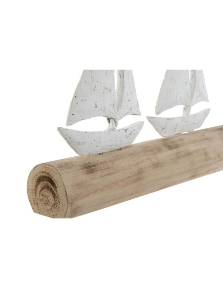Figurine Décorative Home ESPRIT Blanc Naturel Voiliers méditerranéen 62 x 8,5 x 25,5 cm