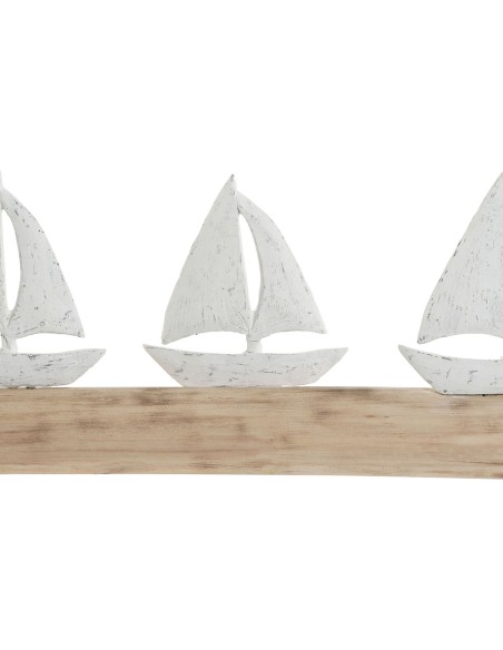 Figurine Décorative Home ESPRIT Blanc Naturel Voiliers méditerranéen 62 x 8,5 x 25,5 cm