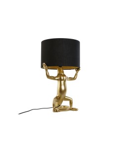Lampe de bureau Home ESPRIT Noir Doré Résine 50 W 220 V 31 x 28 x 50 cm (2 Unités)