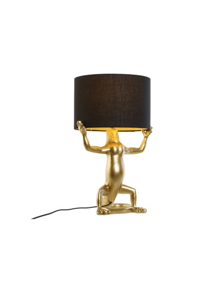 Lampe de bureau Home ESPRIT Noir Doré Résine 50 W 220 V 31 x 28 x 50 cm (2 Unités)