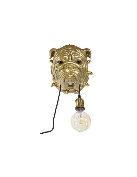 Applique Home ESPRIT Doré Résine 50 W Moderne Bulldog 220 V 25 x 23 x 29 cm