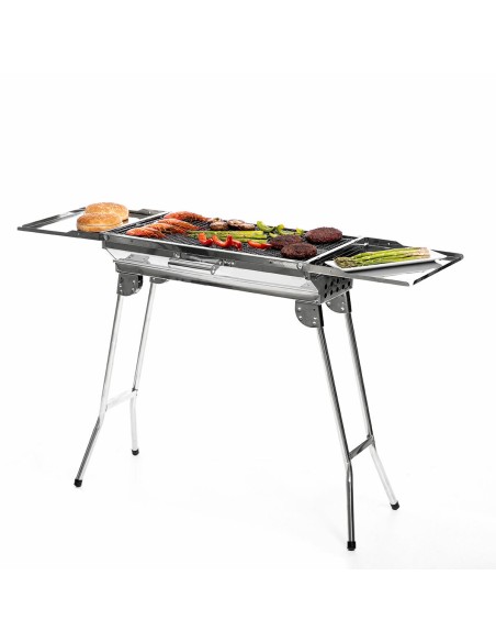 Barbecue au Charbon de Bois Pliable en Acier Inoxydable ExelQ InnovaGoods Acier inoxydable (Reconditionné B)
