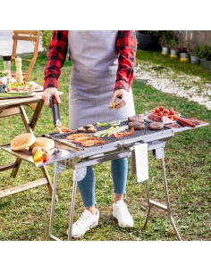 Barbecue au Charbon de Bois Pliable en Acier Inoxydable ExelQ InnovaGoods Acier inoxydable (Reconditionné B) 2