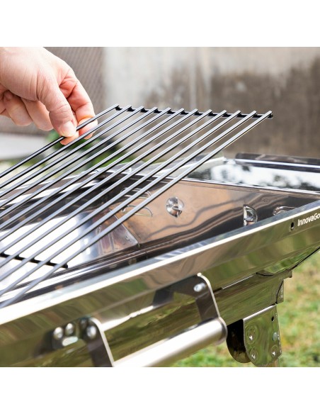 Barbecue au Charbon de Bois Pliable en Acier Inoxydable ExelQ InnovaGoods Acier inoxydable (Reconditionné B)