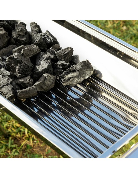 Barbecue au Charbon de Bois Pliable en Acier Inoxydable ExelQ InnovaGoods Acier inoxydable (Reconditionné B)