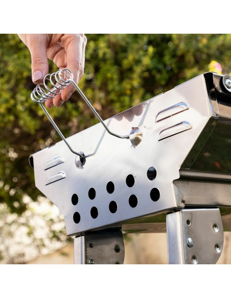 Barbecue au Charbon de Bois Pliable en Acier Inoxydable ExelQ InnovaGoods Acier inoxydable (Reconditionné B)